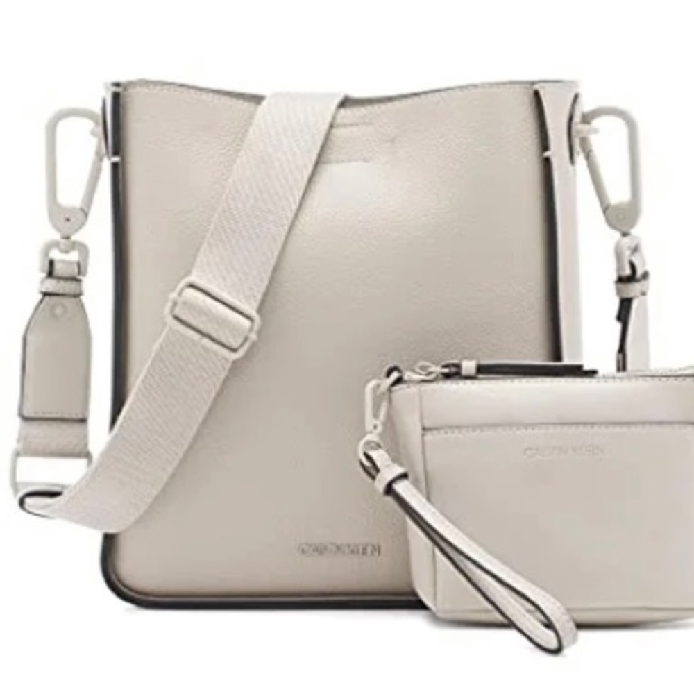 Calvin Klein Lucia Novelty Bucket Crossbody, Fawn